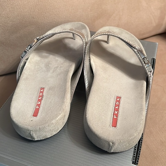 Prada Silver Calzature Donna Wedge Sandals - Picture 5 of 9